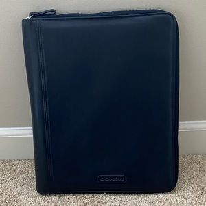 Coach Embossed Leather Zip Portfolio